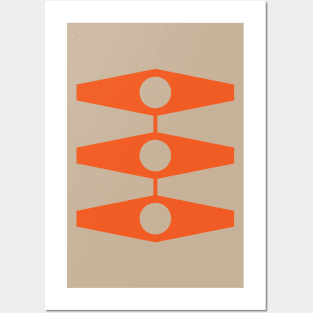 abstract eyes pattern (mix & match orange tan) Posters and Art